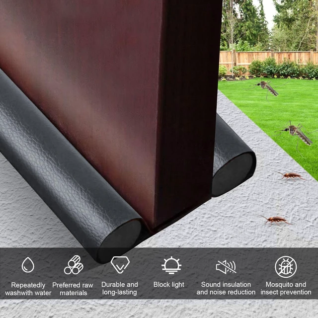 Alt view image 6 of 7 - Under Door Draft Stopper 38 Inch, Door Sweep for Bottom of Door | Draft Blocking, Small Gap Fit, Trim to Size, No Adhesive, Wipeable Cover