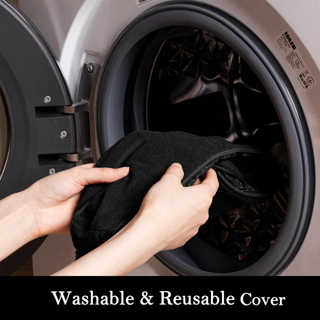 Alt view image 4 of 7 - Door Draft Stopper with Removable Washable Cover, 38", Black | Weighted Gap Filler, Blocks Hot and Cold Air, All-Season Seal, Easy Install, Noise & Wind Blocker, Home Essentials