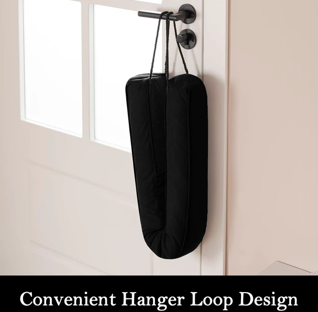 Alt view image 6 of 7 - Door Draft Stopper with Removable Washable Cover, 38", Black | Weighted Gap Filler, Blocks Hot and Cold Air, All-Season Seal, Easy Install, Noise & Wind Blocker, Home Essentials