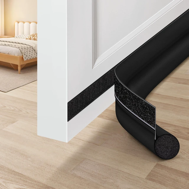 Main image of Door Draft Stopper 36 Inch Black Adjustable Door Draft Blocker Front Door Draft Guard for Bottom of Doors Weather Stripping Door Seal Strip