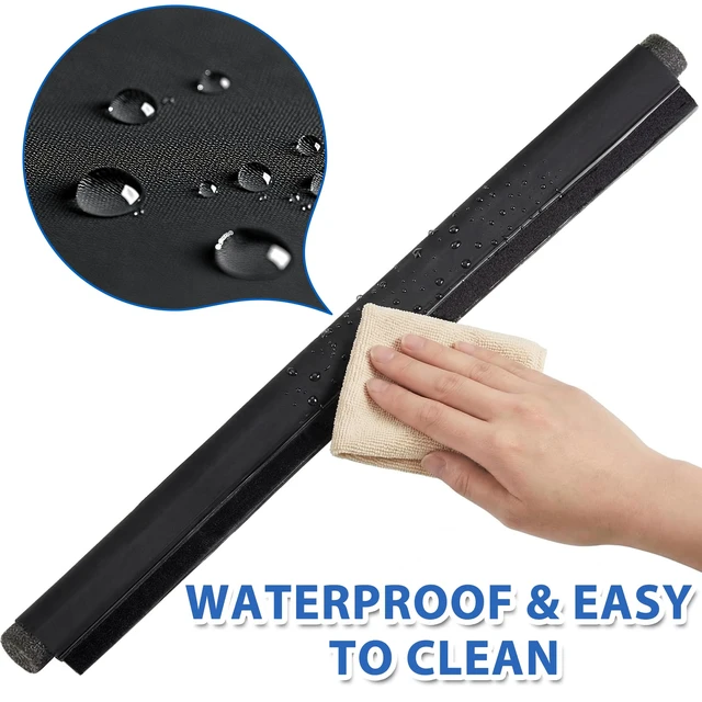Alt view image 5 of 7 - Door Draft Stopper 36 Inch Black Adjustable Door Draft Blocker Front Door Draft Guard for Bottom of Doors Weather Stripping Door Seal Strip