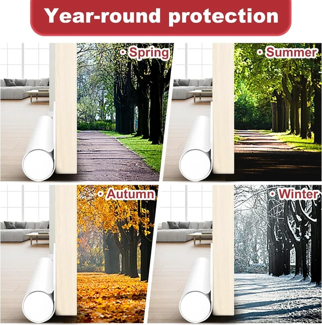 Alt view image 5 of 7 - Door Draft Stopper Weather Stripping Door Seal Under Door Sweep Block Cold Air Gaps Front Soundproof Draft Blocker for Bottom of Door Suitable for Interior/Exterior,White