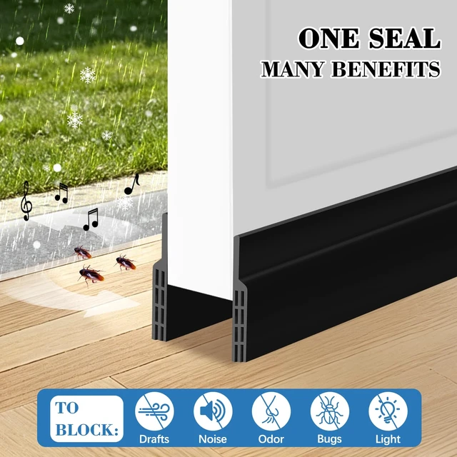 Alt view image 4 of 6 - Silicone Under Door Draft Stopper for Interior & Exterior Doors | Strong Adhesive, Adjustable, Soft Door Sweep for Door Bottom, Easy Removal without Residue, Surface-Safe, Fits Any Door Gap
