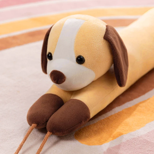 Alt view image 4 of 7 - Door Draft Stopper Blocks Hot and Cold Air, 38", Yellow Dog | Blocks Wind and Noise, Weighted Sand and Cotton Filling, Convenient Hanging Loop for Storage, Adorable Animal Design