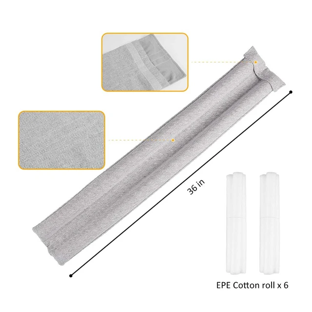 Alt view image 2 of 6 - 36 Inch Under Door Stopper, Door Noise Blocker | Double Sided Door Stopper, Machine-Washable