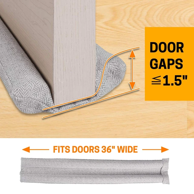 Alt view image 5 of 6 - 36 Inch Under Door Stopper, Door Noise Blocker | Double Sided Door Stopper, Machine-Washable