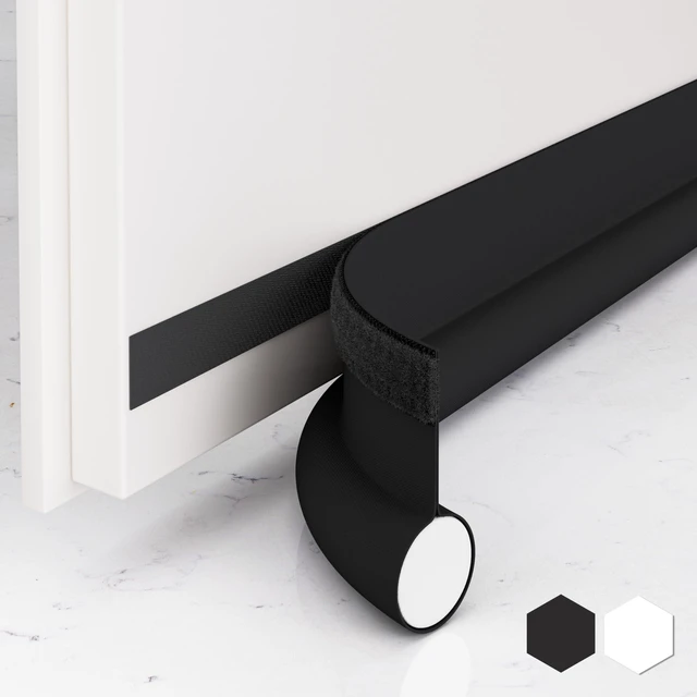 Main image of One Side Door Draft Stopper,36.6" Adjustable Door Stoppers for Bottom of Door,Install Quick Door Seal Strips Sweeps Sound Proofing,Blocks Cold Air & Noise|Fit for Exterior/Interior Doors,Black
