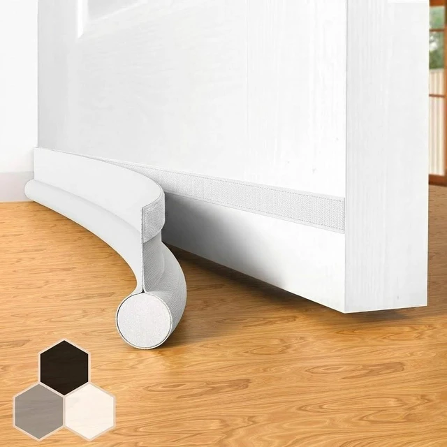 Main image of Door Draft Stopper Bottom One Sided Door Draft Blockers37" Cutable Under Door Draft Blocker Insulator Door Sweep Weather Stripping SoundproofFits for InteriorExterior Doors1 Pack,White