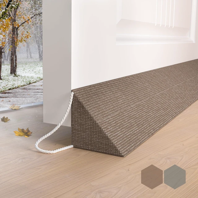Main image of Triangle Door Draft Stopper35.4" New Weighted Under Door Draft Blocker Bottom Door Seal Noise&AirInterior Sound Proof Door Snake Draft Insulation Stopper | Cool in Summer&Warm in WinterBrown