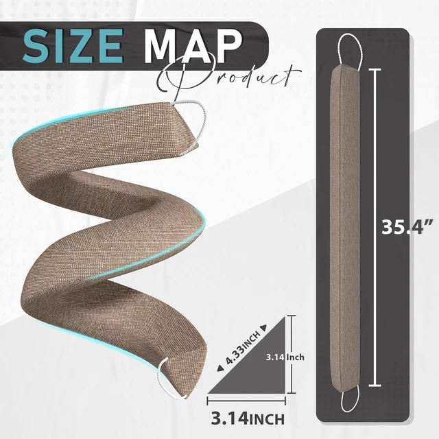 Alt view image 2 of 7 - Triangle Door Draft Stopper35.4" New Weighted Under Door Draft Blocker Bottom Door Seal Noise&AirInterior Sound Proof Door Snake Draft Insulation Stopper | Cool in Summer&Warm in WinterBrown