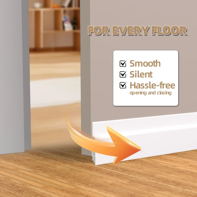 Alt view image 7 of 7 - 39" Black Under Door Draft Stopper Interior for 0-1 Gap,Silicone | Bottom Door Sweep Sound Proofing,Soundproofing Noise Blocker,Gap Filler Soundproof Seal Strip