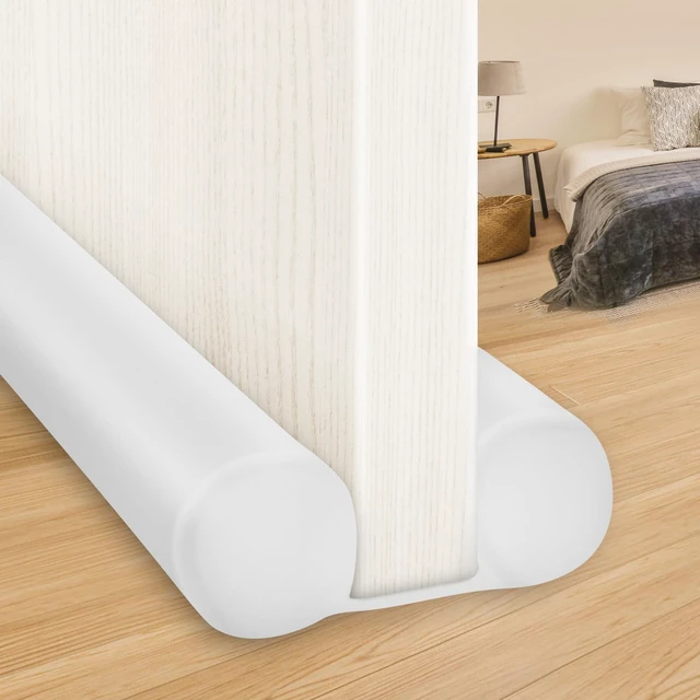 Main image of Large Door Draft Stopper 30 Inch for Small Bedroom, Fits 1.7" Gaps | Small Size Bedroom Door, Fits 0.5 to 1.7" Gaps, White Under Door Draft Blocker, Seal Gap, Draft Guard for Bottom of Doors