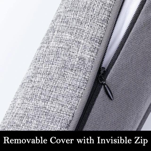Alt view image 3 of 7 - Linen Door Draft Stopper, Removable Washable Cover, 38", Gray | Weighted Gap Filler, Blocks Hot and Cold Air, All-Season Seal, Easy Install, Noise & Wind Blocker, Home Essentials