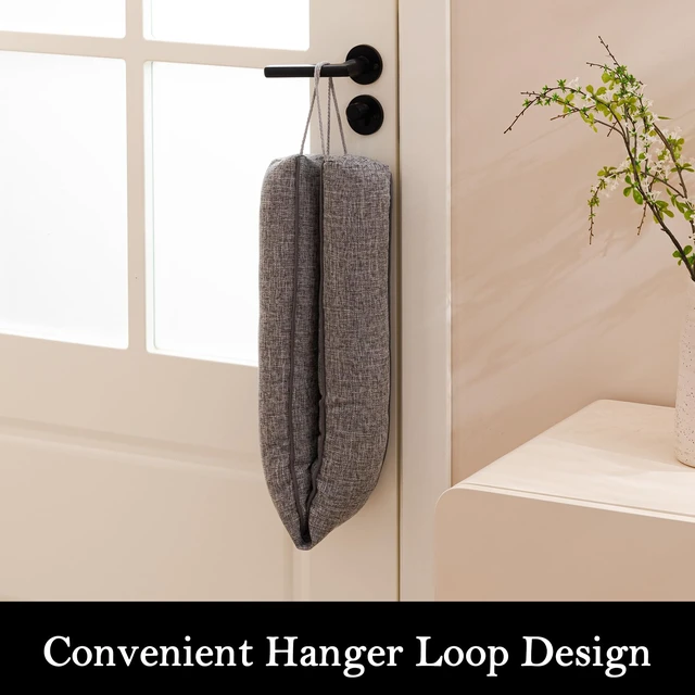 Alt view image 6 of 7 - Linen Door Draft Stopper, Removable Washable Cover, 38", Gray | Weighted Gap Filler, Blocks Hot and Cold Air, All-Season Seal, Easy Install, Noise & Wind Blocker, Home Essentials