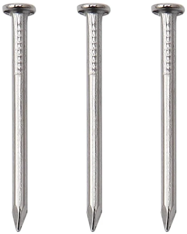 Main image of 500PCS 1" Nickel Flat Head Nails for Hanging Pictures & Woodwork | Premium Carbon Steel Build, Rust-Resistant Nickel Finish, Consistent Size & Strength