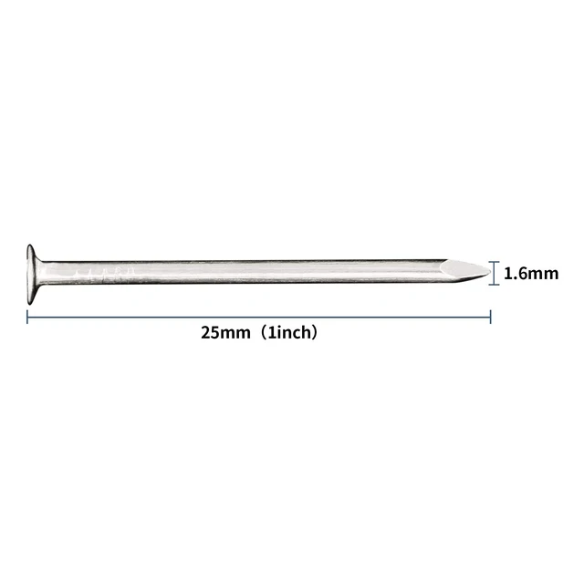 Alt view image 3 of 7 - 500PCS 1" Nickel Flat Head Nails for Hanging Pictures & Woodwork | Premium Carbon Steel Build, Rust-Resistant Nickel Finish, Consistent Size & Strength