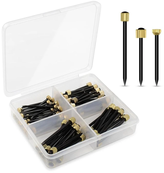 Main image of 90 Pcs Nails for Hanging Picture Decorative Nail for Hanging Wall Decor Pictures Frame Kit 3 Sizes Picture Hangers Photo Hanger Made of Steel Pin & Brass Head Nails Hardware with Plastic Box (Black)
