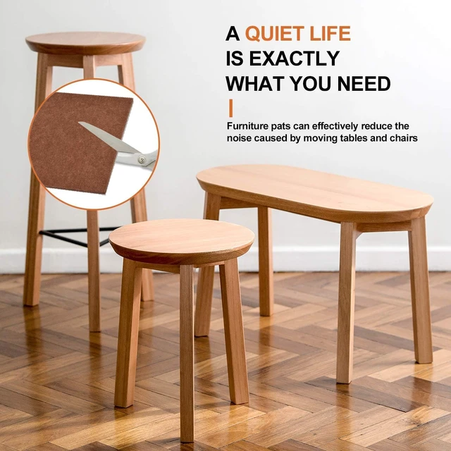 Alt view image 5 of 7 - Furniture Pads 10 Pieces Self Adhesive Furniture Felt Pads 8" x 6" Cuttable | Felt Chair Pads, Anti Scratch Furniture Floor Protectors for Furniture Legs Hardwood Floor, Brown
