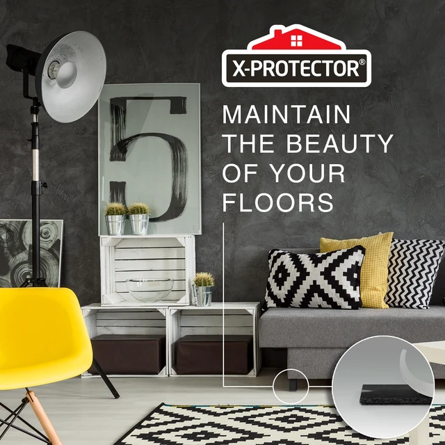Alt view image 6 of 6 - Premium Felt Furniture Pads - 20 PCS 6 x 1/2" - Black | Rectangular Pads with Tenacious Adhesive - Protects Hardwood, Laminate & Tile Floors