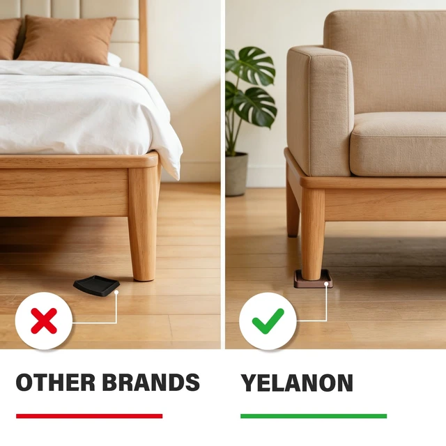 Alt view image 2 of 6 - Non Slip Furniture Pads for Hardwood Floors -8Pcs 3 Coasters Cups | Furniture Couch Stoppers to Prevent Sliding ,Anti Slip Furniture Grippers Rubber Feet, Floor Protectors for Furniture Bed