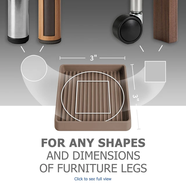 Alt view image 3 of 6 - Non Slip Furniture Pads for Hardwood Floors -8Pcs 3 Coasters Cups | Furniture Couch Stoppers to Prevent Sliding ,Anti Slip Furniture Grippers Rubber Feet, Floor Protectors for Furniture Bed