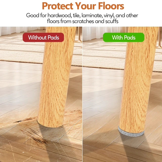 Alt view image 3 of 6 - Furniture Pads 300 Pcs Premium Furniture Felt Pads Self Adhesive, Grey | Huge Quantity Felt Furniture Pads Anti Scratch Floor Protector for Furniture Legs Hardwood Floor with 60 Cabinet Door Bumpers