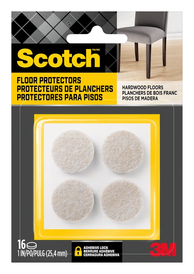 Main image of Felt Pads, Felt Furniture Pads for Protecting Hardwood Floors, Round, 1 in. Diameter, Beige, 16 Pads