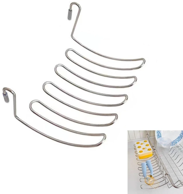 Main image of Kitchen Sponge Holder Kitchen Sink Caddy Organizer Attach to Standard Dish Drying Rack Hanging Drip Tray for Zero Scratch Scrub Sponge Dish Brush Set Bottle Brush Dishwashing Block Soap Bar