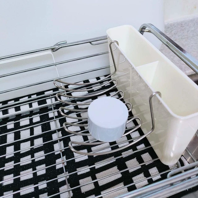 Alt view image 4 of 6 - Kitchen Sponge Holder Kitchen Sink Caddy Organizer Attach to Standard Dish Drying Rack Hanging Drip Tray for Zero Scratch Scrub Sponge Dish Brush Set Bottle Brush Dishwashing Block Soap Bar
