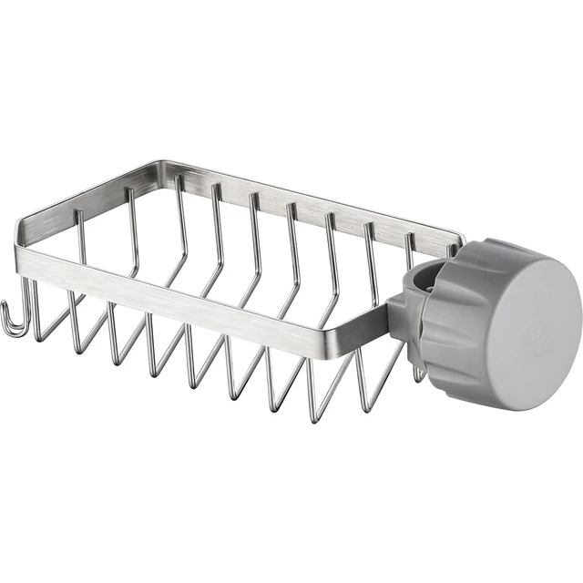 Alt view image 7 of 7 - Sponge Holder Over Faucet Kitchen Sink Caddy Organizer, Stainless Steel Sink Rack for Sponge, Brush and Soap, Quick Drain Hanging Faucet Holder