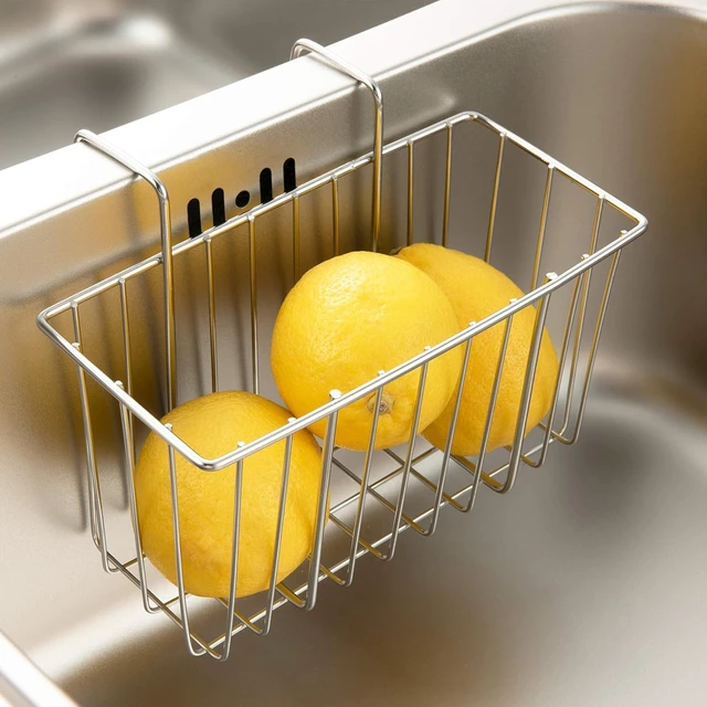 Alt view image 4 of 7 - Sponge Holder for Kitchen Sink, Stainless Steel | Movable Brush Holder, Dish Cloth Hanger, Hanging Caddy, Hooked Sink Caddy, Sinks Basket