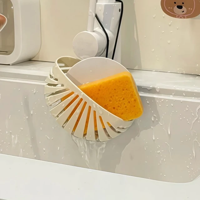 Alt view image 6 of 7 - Dish Sponge Holder for Kitchen Sink Suction,Kitchen Sink Caddy Organizer | Hangable Dish Sponge Holder
