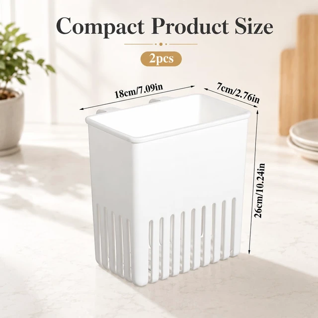 Alt view image 2 of 6 - Cutlery Drainer for Sink Hanging Cutlery Drainer Caddy with Hooks | Utensil Drying Rack 2PCS White Kitchen Drying Basket Spoon Drainer Utensil Drying Holder Organizer for Forks Spoons Knives