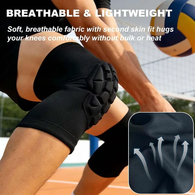 Alt view image 3 of 6 - Knee Pads for Volleyball Wrestling Men Women, Breathable Flexible, Black M | Lightweight Thin Fabric, Full Knee Protective Gear, Soft Padded Knee Sleeve for Dancing, Biking, Yard, Home Work, for Adult