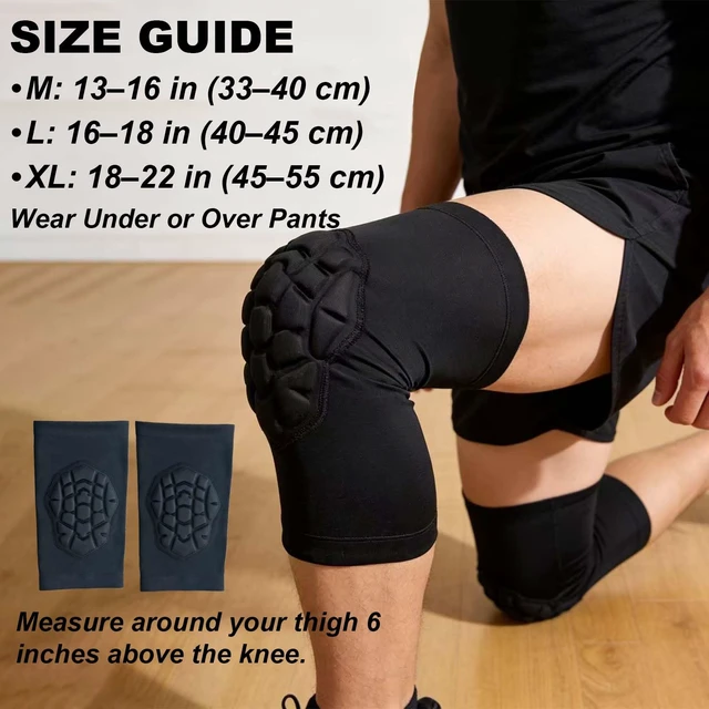 Alt view image 6 of 6 - Knee Pads for Volleyball Wrestling Men Women, Breathable Flexible, Black M | Lightweight Thin Fabric, Full Knee Protective Gear, Soft Padded Knee Sleeve for Dancing, Biking, Yard, Home Work, for Adult