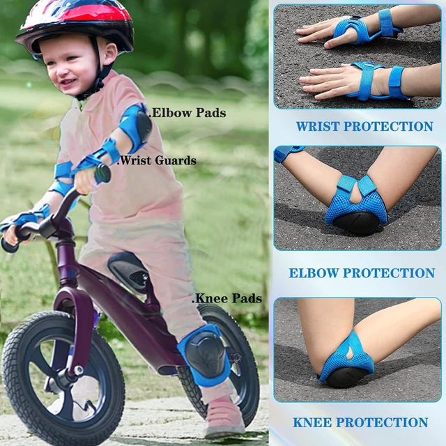 Alt view image 3 of 7 - Kids/Youth Knee Pads and Elbow Pads Set for Kids 3-14 Years Boys Girls Protective Gear Set Adjustable Knee Pads, Elbow Pads, Wrist Guards Skateboard Skating Skiing Cycling Biking Running Scooter