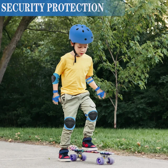 Alt view image 6 of 7 - Kids/Youth Knee Pads and Elbow Pads Set for Kids 3-14 Years Boys Girls Protective Gear Set Adjustable Knee Pads, Elbow Pads, Wrist Guards Skateboard Skating Skiing Cycling Biking Running Scooter
