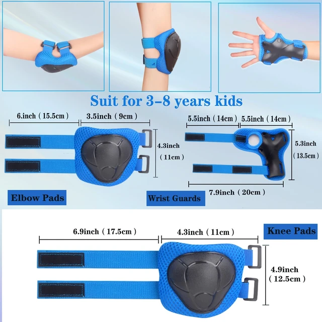 Alt view image 4 of 7 - Kids/Youth Knee Pads and Elbow Pads Set for Kids 3-14 Years Boys Girls Protective Gear Set Adjustable Knee Pads, Elbow Pads, Wrist Guards Skateboard Skating Skiing Cycling Biking Running Scooter