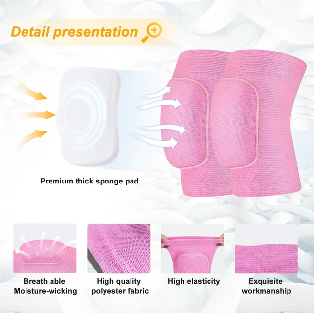 Alt view image 2 of 6 - Volleyball Knee Pads for Dancers, Soft Breathable Knee Pads for Men Women Kids Knees Protective, Knee Brace for Volleyball Football Dance Yoga Tennis Running Cycling Workout Climbing