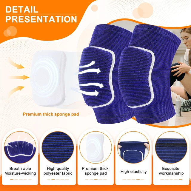 Alt view image 2 of 6 - Volleyball Knee Pads for Girls Women Men Youth Kids Knees Protective | Soft Breathable Knee Pads for Volleyball Basketball Football Dance Yoga Wrestling Tennis Running Cycling Fitness