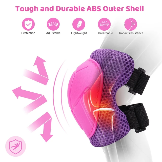 Alt view image 3 of 7 - Knee Pads for Kids,6in1 Kids Protective Gear Set Elbow Pads Wrist Guards 315 Boys Girls Toddlers, Safety Gear for Skating Cycling Bike Rollerblading Scooter BMX Skateboard Inline Skating