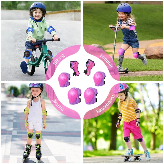Alt view image 7 of 7 - Knee Pads for Kids,6in1 Kids Protective Gear Set Elbow Pads Wrist Guards 315 Boys Girls Toddlers, Safety Gear for Skating Cycling Bike Rollerblading Scooter BMX Skateboard Inline Skating