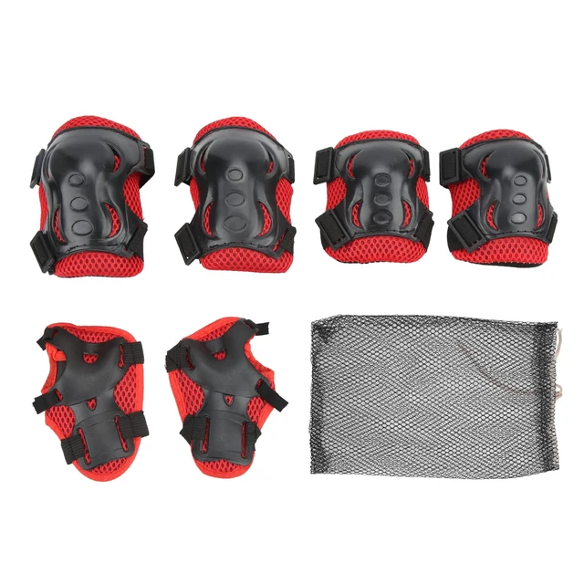 Alt view image 3 of 6 - Knee Pad Elbow Pads Guards Protective Gear Set, Red, for 5-16 Years Kids/Youth/Child, for Roller Skates Cycling BMX Bike Skateboard Scooter Riding Sports