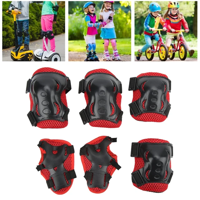 Alt view image 6 of 6 - Knee Pad Elbow Pads Guards Protective Gear Set, Red, for 5-16 Years Kids/Youth/Child, for Roller Skates Cycling BMX Bike Skateboard Scooter Riding Sports