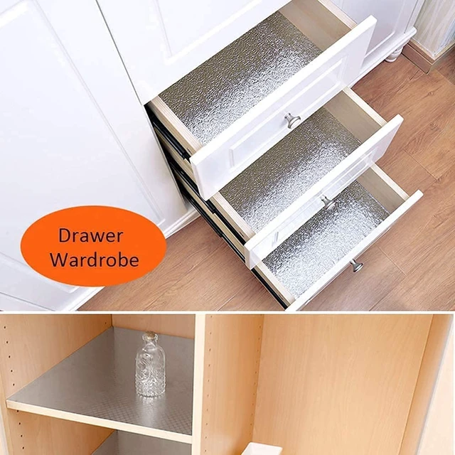 Alt view image 7 of 7 - Kitchen Oil Proof Sticker Aluminum Foil Self-Adhesive Contact Paper | Backsplash Peel and Stick Wallpaper Silver Countertop Cabinet Liner Shelf Liner Waterproof Heat Resistant (15.7X197 Inches)