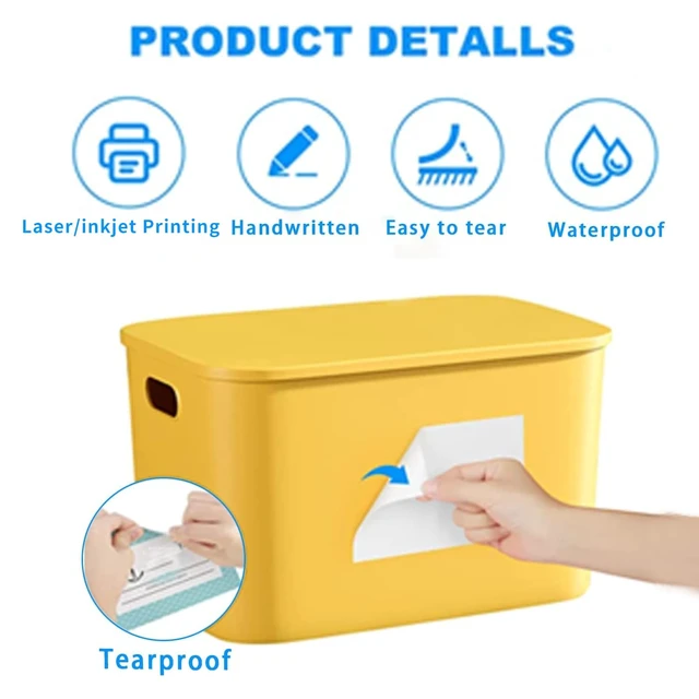 Alt view image 2 of 7 - 2×3 Inch Removable Blank Freezer Labels,Water/Oil/Tear Resistant/Ink Won't Smudge No Residue (120pcs,1 Bag)