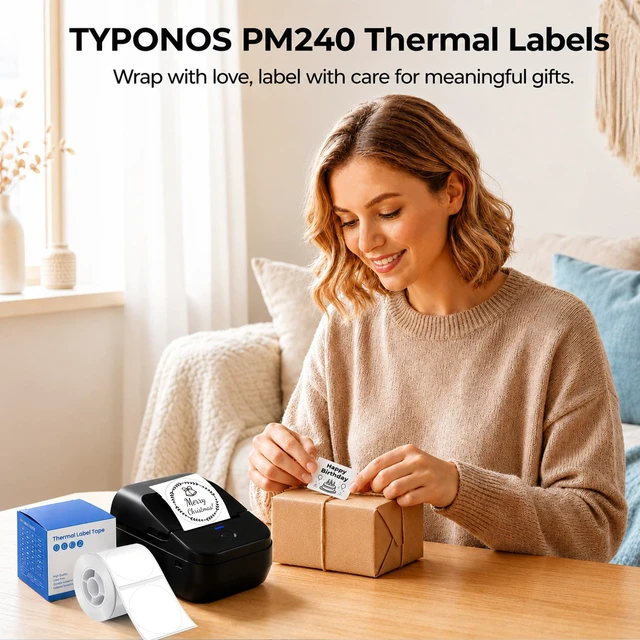 Alt view image 7 of 7 - Genuine Thermal Circle Labels for PM240, 2" x 2", White | 50x50mm, 150 PCS/Roll, Waterproof, Self-Adhesive, Oil-Proof, Auto Detect, Custom Stickers for Business School Home Office