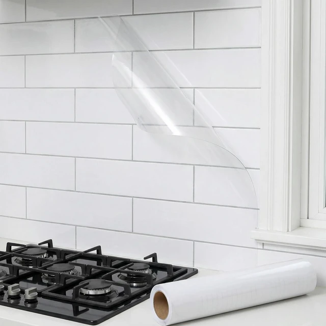 Main image of Clear Contact Paper 33ft x 15.7inch Kitchen Transparent Peel and Stick Contact Paper Clear Glossy Self-Adhesive Film Cover Removable Wallpapers Oil Proof Waterproof Sticker Easy to Clean