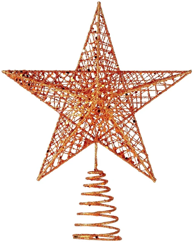 Main image of Iron Christmas Tree Star Topper,20cm Glittering Tree Topper | Durable Iron with a Glittering Finish, This 20cm Star Adds Festive Sparkle to Homes, Offices, or Hotels.