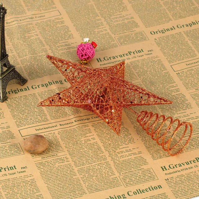 Alt view image 4 of 6 - Iron Christmas Tree Star Topper,20cm Glittering Tree Topper | Durable Iron with a Glittering Finish, This 20cm Star Adds Festive Sparkle to Homes, Offices, or Hotels.